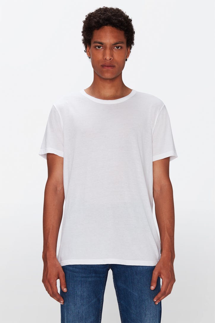 7 For all Mankind - Featherweight Tee Pima Cotton White